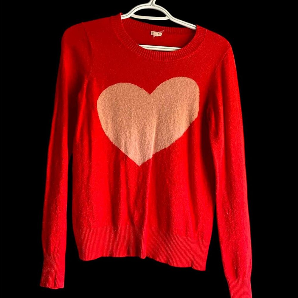 J. Crew Heart Sweater Size M